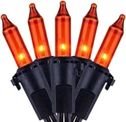 YULETIME Orange String Lights With Black Wire, 66 Feet 200 Count UL Certified Christmas Light, Pack Of 2 Sets 33 Ft 100 Amber Mini Light Set For Halloween Thanksgiving Holidays (Orange) -National Tree Company Sale Shop 41rV6opqbyS. AC