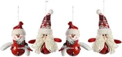 WeRChristmas Santa Snowman Hanging Christmas Tree Decorations, 13 Cm - Red/Grey, Set Of 4 -National Tree Company Sale Shop 41rWnHozHNL. AC