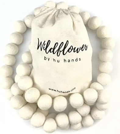 Garland Natural White Felt Balls 1 Inch (2.5cm) | (50) Wool Pom Poms | Hand Felted Pompoms For Crafts, Felting, Garland, Decor, Party | Muslin Bag 11 Garland Natural White Felt Balls 1 Inch (2.5cm) | (50) Wool Pom Poms | Hand Felted Pompoms For Crafts, Felting, Garland, Decor, Party | Muslin Bag - Image 9