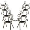 MorTime 8 Pack Christmas Reindeer Tealight Candle Holders, Bronze Finished Metal Tea Light Candleholders, Xmas Deer Holders Set For Table Kitchen Christmas Decorations