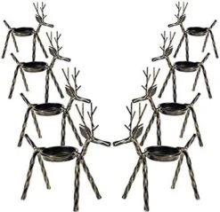 MorTime 8 Pack Christmas Reindeer Tealight Candle Holders, Bronze Finished Metal Tea Light Candleholders, Xmas Deer Holders Set For Table Kitchen Christmas Decorations -National Tree Company Sale Shop 41sJbKGtXDL. AC