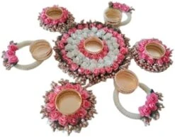 GENERIC India Gift HUB Handmade Tea Ligth Rangoli Set | Multi Design Festive Diyas| Tea Light Holders Housewarming Favors Outliner Decoration | Floral Mats Tea Party Floor Diwali Christmas Decor -National Tree Company Sale Shop 41sSzkY3znL. AC