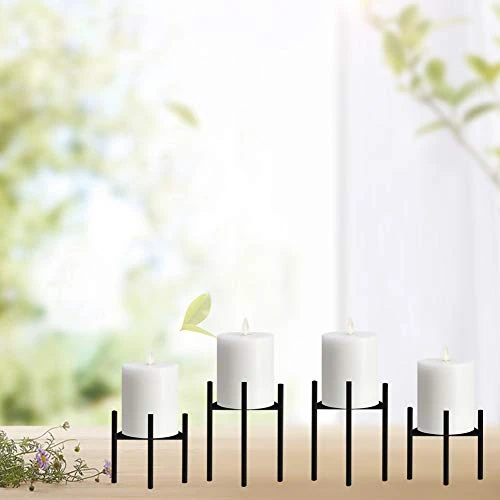 Jiyimi Christmas Black Candle Holders Set Of 4 For Table Centerpiece Geometric Straight Triangle Candlestick Holder Metal Iron Fireplace Candelabras Supports Ideal For Wax Pillar Candles 8 Jiyimi Christmas Black Candle Holders Set Of 4 For Table Centerpiece Geometric Straight Triangle Candlestick Holder Metal Iron Fireplace Candelabras Supports Ideal For Wax Pillar Candles - Image 6
