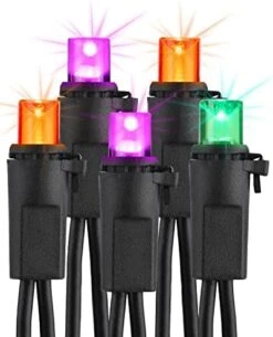 Brizled Purple Halloween Lights, 33ft 100 LED Purple Light 5mm Wide Angle Halloween String Light, 120V UL Certified Connectable Purple Light String For Party Indoor Outdoor Halloween Decor, Black Wire -National Tree Company Sale Shop 41t6D mpCBL. AC