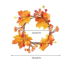 UUHUKP 6 Pack Christmas Candle Ring, 8.7 Inch Mini Berries Holder Stand Garland With Pumpkin And Maple Leaf For Home Party Halloween Xmas Wedding Decoration, Orange (210609XU05-HS6-10509-1852280341) 10 UUHUKP 6 Pack Christmas Candle Ring, 8.7 Inch Mini Berries Holder Stand Garland With Pumpkin And Maple Leaf For Home Party Halloween Xmas Wedding Decoration, Orange (210609XU05-HS6-10509-1852280341) -National Tree Company Sale Shop 41t9eApHGZS 1