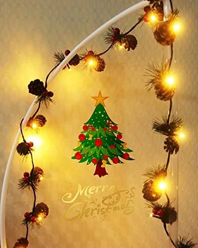 Christmas Garland With Lights, Battery Operated Christmas Lights, String Lights With Bell, Needle, Pine Cones, Red Berries, Xmas Wreath For Tree, Fireplace, Indoor Decorations, 2m/6.6FT, 20 Led 6 Christmas Garland With Lights, Battery Operated Christmas Lights, String Lights With Bell, Needle, Pine Cones, Red Berries, Xmas Wreath For Tree, Fireplace, Indoor Decorations, 2m/6.6FT, 20 Led - Image 4