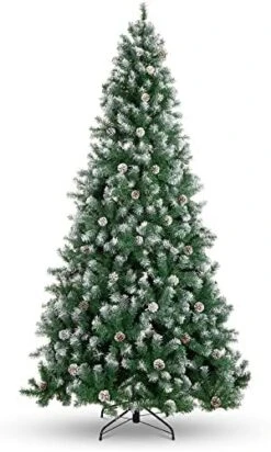 Best Choice Products 7.5ft Pre-Decorated Holiday Christmas Tree For Home, Office, Party Decoration W/ 1,346 PVC Branch Tips, Partially Flocked Design, Pine Cones, Metal Hinges & Base - Green/White 15 Best Choice Products 7.5ft Pre-Decorated Holiday Christmas Tree For Home, Office, Party Decoration W/ 1,346 PVC Branch Tips, Partially Flocked Design, Pine Cones, Metal Hinges & Base - Green/White -National Tree Company Sale Shop 41v9rr7sB L. AC
