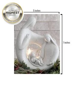 Nativity Sets For Christmas Indoor Statue With LED Tealight Candle Holder Contemporary Style Decoration Holy Family Figurine Gift, Present, Decorate For Holidays 9 Nativity Sets For Christmas Indoor Statue With LED Tealight Candle Holder Contemporary Style Decoration Holy Family Figurine Gift, Present, Decorate For Holidays -National Tree Company Sale Shop 41xv1Bwc1XL