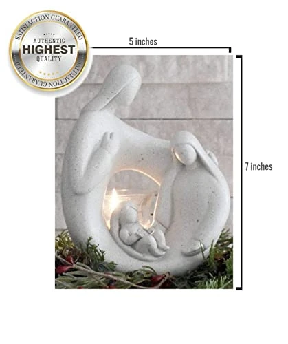 Nativity Sets For Christmas Indoor Statue With LED Tealight Candle Holder Contemporary Style Decoration Holy Family Figurine Gift, Present, Decorate For Holidays 5 Nativity Sets For Christmas Indoor Statue With LED Tealight Candle Holder Contemporary Style Decoration Holy Family Figurine Gift, Present, Decorate For Holidays - Image 3