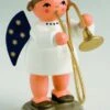 KWO Angel Figurine With Trombone, Wood Multi-Colour, 30 X 30 X 5 Cm