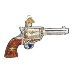 Old World Christmas Ornaments: Gun Collection Glass Blown Ornaments For Christmas Tree, Western Revolver