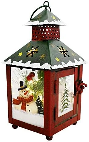 Metal Lantern Christmas Decorations With LED Light Indoor Outdoor Decorative Hanging Lanterns Santa Decor Hand Painted Rustic Metal Glass Small Christmas Lanterns Table Decor Xmas Holiday Party Decor 12 Metal Lantern Christmas Decorations With LED Light Indoor Outdoor Decorative Hanging Lanterns Santa Decor Hand Painted Rustic Metal Glass Small Christmas Lanterns Table Decor Xmas Holiday Party Decor - Image 10