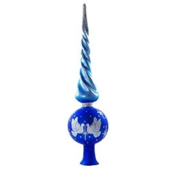Tender Glass Christmas Tree Topper (Blue Matte)