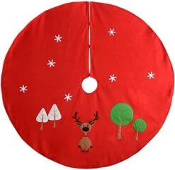 WeRChristmas Reindeer Christmas Tree Skirt Decoration, 120 Cm -Red -National Tree Company Sale Shop 51 KSGc6jKL. AC