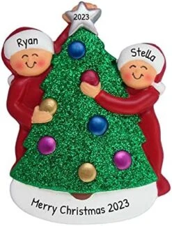 Personalized Family Ornament 2022 - Family Of 6 Christmas Ornament 2022 - Black Family Decorating Christmas Tree Ornament Family Of 6 Christmas Tree Decor 2022 - Free Customization -National Tree Company Sale Shop 51 Sx DChL. AC