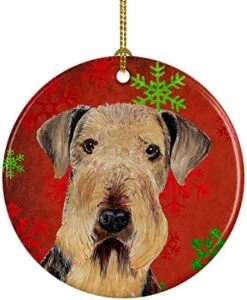 Caroline's Treasures Min Pin Red And Green Snowflakes Holiday Christmas Ceramic Ornament Christmas Tree Hanging Decorations For Home Christmas Holiday, Party, Gift, 3 In, Multicolor -National Tree Company Sale Shop 51 YXV9BrqL. AC