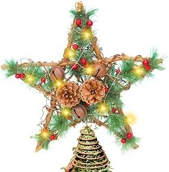 11.4" Christmas Star Tree Topper, Gold Beads Twined Star Hollow Tree Topper, Built In 15 Bulbs Gold Tree Toppers For Indoor Christmas Xmas Decorations Holiday Seasonal Decor 15 11.4" Christmas Star Tree Topper, Gold Beads Twined Star Hollow Tree Topper, Built In 15 Bulbs Gold Tree Toppers For Indoor Christmas Xmas Decorations Holiday Seasonal Decor -National Tree Company Sale Shop 51 mX7EONjL. AC
