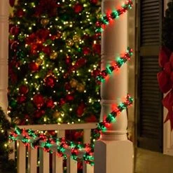 9' Red And Green Garland Lights On Green Wire – Garland Outdoor Lights Garland Christmas Outdoor Lights, Garland String Lights (9 Ft, 300 Lights, Red/Green Lights On Green Wire) -National Tree Company Sale Shop 5103RB5ieTL
