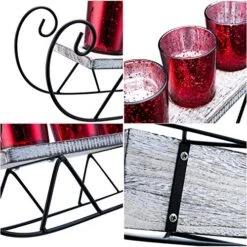 Diamond Star Christmas Candle Holders Mercury Glass Tealight Candle Holder Decorative Sled Votive Candlestick For Home (Red) 11 Diamond Star Christmas Candle Holders Mercury Glass Tealight Candle Holder Decorative Sled Votive Candlestick For Home (Red) -National Tree Company Sale Shop 510ca1RlODL