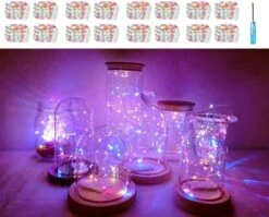 SunKite 8 Colors LED Fairy String Lights Battery Operated 16 Pack 20 LED 6.6 Ft Silver Copper Wire Firefly Starry Moon Lights Waterproof For DIY Bottle Jars Wedding Gifts Christmas Party Decor -National Tree Company Sale Shop 510dczr ShL. AC