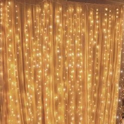 Twinkle Star 300 LED Window Curtain String Light Wedding Party Home Garden Bedroom Outdoor Indoor Wall Decorations, Warm White -National Tree Company Sale Shop 510yxunTXaL. AC