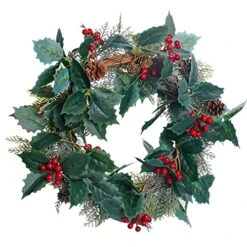 Jiebor Christmas Garland Red Berry Green Leaf Garland Artificial Holly Leaves Garland For Christmas Tree Mantle Fireplace Winter Holiday Home Outdoor Indoor Front Door Window Wall Decorations 5.7Ft -National Tree Company Sale Shop 5110QjQQFxL
