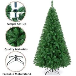Yaheetech 6Ft Artificial Green Lifelike Christmas Pine Tree Artificial Christmas Tree Holiday Decoration With 1011 Branch Tips And Foldable Stand, Easy Assembly, Green -National Tree Company Sale Shop 5116tGXwJUL