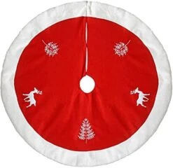 WeRChristmas Reindeer Christmas Tree Skirt Decoration, 120 Cm -Red -National Tree Company Sale Shop 5117iWK9KdL. AC