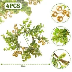 Christmas Candle Garland Simulation Colored Berry Candle Garland Xmas Wreath Candle Holder Mini Candle Ring For Wedding Party Living Room Dining Table Closet Decoration (Gold Berry Style, 4 Pieces) 9 Christmas Candle Garland Simulation Colored Berry Candle Garland Xmas Wreath Candle Holder Mini Candle Ring For Wedding Party Living Room Dining Table Closet Decoration (Gold Berry Style, 4 Pieces) -National Tree Company Sale Shop 511C7vMhAeL