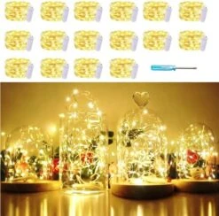 SunKite 8 Colors LED Fairy String Lights Battery Operated 16 Pack 20 LED 6.6 Ft Silver Copper Wire Firefly Starry Moon Lights Waterproof For DIY Bottle Jars Wedding Gifts Christmas Party Decor -National Tree Company Sale Shop 511FnHQktXL. AC
