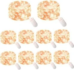 10 Pack Pastel Fairy Lights Battery Operated String Lights With 30 LEDs 10Feet/3M Silver Wire Starry Light For Party Christmas Costume Wedding Easter Table Decor(Rainbow) -National Tree Company Sale Shop 511MvifPEPL. AC