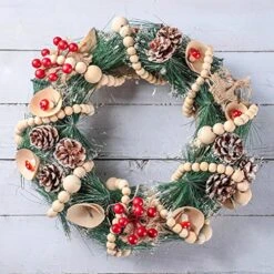 Yinder 4 Pcs 48 Feet Christmas Wooden Beaded Garland Decor 11.8 Ft Farmhouse Bead Wall Hanging Decor Rustic Wood Bead Garland Boho Christmas Tree Hanging Decorations For Holiday Mantel Home Ornaments -National Tree Company Sale Shop 511TLz3fMPL