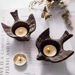 ChezMax Cast Iron Long Feet Birds Christmas Candleholders Black Vintage Tea Light Candle Holders Metal Tabletop Home Decoration 20 ChezMax Cast Iron Long Feet Birds Christmas Candleholders Black Vintage Tea Light Candle Holders Metal Tabletop Home Decoration -National Tree Company Sale Shop 511vDiphOtL. AC