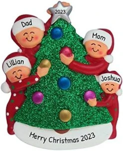 Personalized Family Ornament 2022 - Family Of 6 Christmas Ornament 2022 - Black Family Decorating Christmas Tree Ornament Family Of 6 Christmas Tree Decor 2022 - Free Customization -National Tree Company Sale Shop 511zOlGyq3L. AC