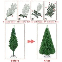 Yaheetech 6Ft Artificial Green Lifelike Christmas Pine Tree Artificial Christmas Tree Holiday Decoration With 1011 Branch Tips And Foldable Stand, Easy Assembly, Green -National Tree Company Sale Shop 5121BLF5f1L