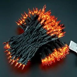 YULETIME Orange String Lights With Black Wire, 66 Feet 200 Count UL Certified Christmas Light, Pack Of 2 Sets 33 Ft 100 Amber Mini Light Set For Halloween Thanksgiving Holidays (Orange) -National Tree Company Sale Shop 512oODnYrvS