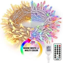 Brizled Christmas Lights, 65.67ft 200 LED Tree Lights Color Changing, 11-Function Warm White & Multicolor Christmas Lights, Connectable 24V Adapter Christmas Lights With Remote For Xmas Tree Party -National Tree Company Sale Shop 512r5EaoGYL. AC
