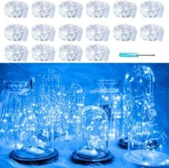 SunKite 8 Colors LED Fairy String Lights Battery Operated 16 Pack 20 LED 6.6 Ft Silver Copper Wire Firefly Starry Moon Lights Waterproof For DIY Bottle Jars Wedding Gifts Christmas Party Decor -National Tree Company Sale Shop 512sNzBeY2L. AC