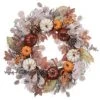 Valery Madelyn 24 Inch Fall Pumpkin Wreath, Farmhouse Autumn Wreath With Maple Leaves And Pine Cone For Front Door Window Fireplace Wall Decor Thanksgiving Harvest Indoor Outdoor Home Decorations