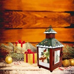 Metal Lantern Christmas Decorations With LED Light Indoor Outdoor Decorative Hanging Lanterns Santa Decor Hand Painted Rustic Metal Glass Small Christmas Lanterns Table Decor Xmas Holiday Party Decor 14 Metal Lantern Christmas Decorations With LED Light Indoor Outdoor Decorative Hanging Lanterns Santa Decor Hand Painted Rustic Metal Glass Small Christmas Lanterns Table Decor Xmas Holiday Party Decor -National Tree Company Sale Shop 513TCGn7rnL