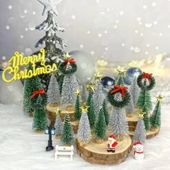 Mini Christmas Trees, Artificial Christmas Tree Bottle Brush Trees Sisal Snow Trees With Wooden Base For Christmas Decor Christmas Party Home Table Village Craft Decorations -National Tree Company Sale Shop 513fIrZMi2L