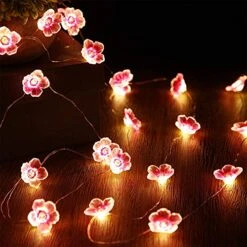 Cherry Blossom Flower String Lights For Girl Bedroom, Pink Fairy Lights 13 Feet 40 LEDs USB And Battery Operated Decorative String Lights Indoor Outdoor (1 Pack) 15 Cherry Blossom Flower String Lights For Girl Bedroom, Pink Fairy Lights 13 Feet 40 LEDs USB And Battery Operated Decorative String Lights Indoor Outdoor (1 Pack) -National Tree Company Sale Shop 513hLBhnImL