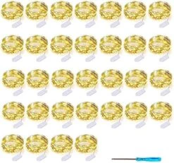 32 Pcs 10ft 30 LED Fairy Lights Battery Operated Waterproof Copper Wire Mini String Lights Firefly Starry Moon Lights For Jars DIY Gifts Wedding Party Bedroom Patio Decorations Christmas(Warm White) -National Tree Company Sale Shop 513nLAE7BWL. AC
