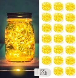 MUMUXI LED Fairy Lights Battery Operated String Lights [20 Pack], 3.3ft 20 Mini Fairy Lights Battery Powered Party Wedding Centerpiece Decorations Crafts Mason Jar Lights Firefly Lights, Warm White -National Tree Company Sale Shop 5146WiDDKmL. AC
