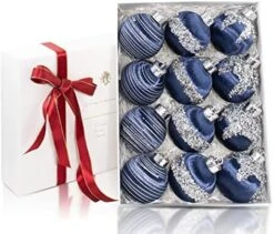 12PCS Silk Christmas Ball Ornaments, Satin Christmas Tree Luxury Vintage Hanging Ornaments, Chrisma Home Decorations For Xmas Tree, Wreath Garland Decor, Wedding (Champagne) -National Tree Company Sale Shop 514gDWK3OkL. AC