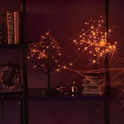 Hairui Halloween Lit Tree With Orange Lights 80 LED 18 Inches Battery Operated And USB Plug In, Lighted Black Glittered Spooky Tabletop Tree For Halloween Party Home Indoor Decoration -National Tree Company Sale Shop 514tG32NW8L
