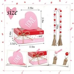 Valentines Day Tiered Tray Decor, 1 Valentine’s Day Wood Book Stack, 1 Bead Garland For Valentine, Be Mine Valentine Mini Faux Decorative Books Bundle, Farmhouse Valentine Decor For Table Mantle -National Tree Company Sale Shop 514vu05EM7L