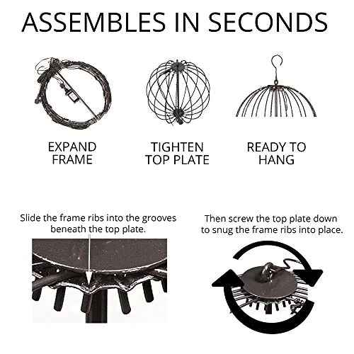 8" LED Fairy Light Ball – Indoor/Outdoor Fairy Lights Decoration With Fairy Mini Lights, Sphere Light Fold Flat Metal Frame (Blue Lights/Blue Frame) 7 8" LED Fairy Light Ball – Indoor/Outdoor Fairy Lights Decoration With Fairy Mini Lights, Sphere Light Fold Flat Metal Frame (Blue Lights/Blue Frame) - Image 5