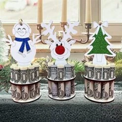 YWLETO Decor Christmas Unique Money Holder, 2022 New Unique Money Cake Christmas, Money Cake Christmas Ornaments, Unique Ideas Handmade Wooden Christmas Tree, For Family (Color : Moose) -National Tree Company Sale Shop 515DomUesyL. AC
