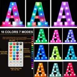 Light Up Colorful LED Marquee Letter Lights, 18 Colors Changing Alphabet Letters Sign With Remote Timer For Night Light Girls Bedroom Wedding Birthday Party Lamp Christmas Home Bar Decor- Colorful R -National Tree Company Sale Shop 515PIusifqL